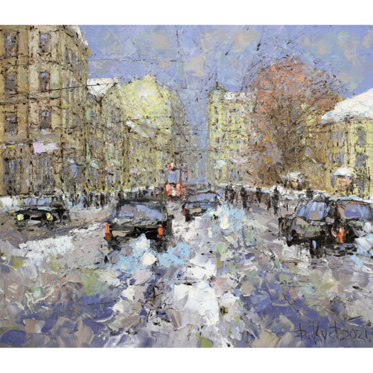 Художник Дмитрий Кустанович. Предрождественский город