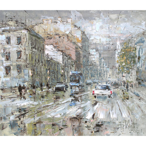 Художник Дмитрий Кустанович. Осенний день в Петербурге